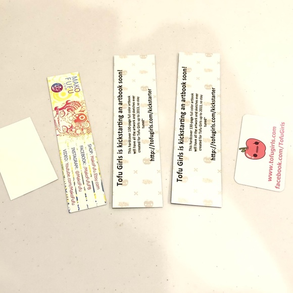 Kawaii Book Marks Set of Three Tofu Girls - Picture 2 of 8